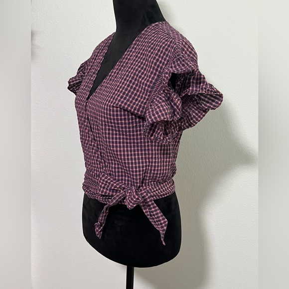 MADEWELL Flutter Sleeve Wrap Top - S - Picture 4 of 5